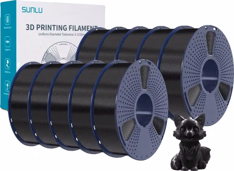SUNLU PETG Filamento per stampanti 3D, alta tenacità, senza bolle, 10KG nero