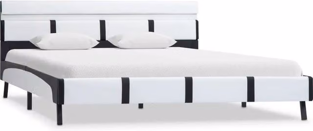 Giroletto con LED-Struttura Letto Bianco in Similpelle 160x200 cm 534158