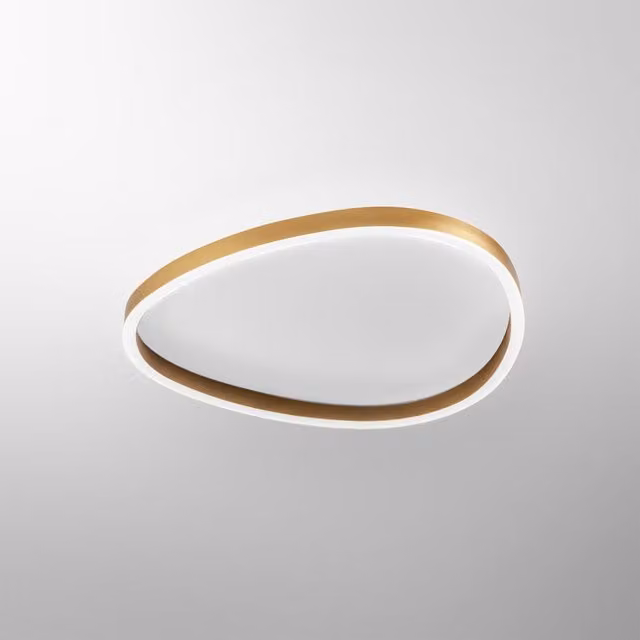 Plafoniera LED Gea Ecaris moderna rotonda dimmabile in metallo e silicone disponibile in bianco, nero, oro/ottone e beige