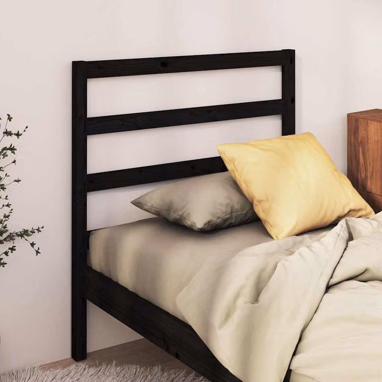 Testiera per letto vidaXL in legno massello di pino nero, L 95 cm x P 4 cm x H 100 cm