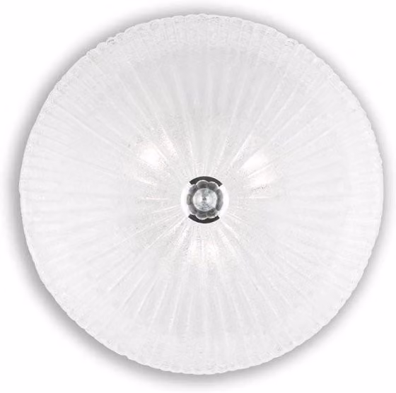 Plafoniera Classica Shell IDEAL LUX in Vetro Trasparente e Metallo Cromato con 3 Luci E27