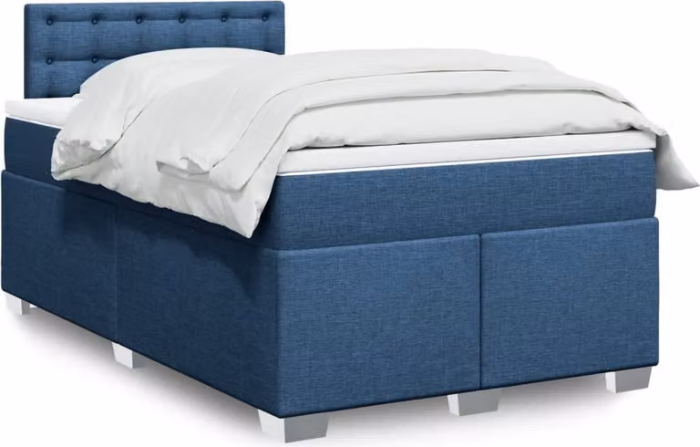 Maison Exclusive - Letto boxspring con materasso blu 120x190 cm Tessuto