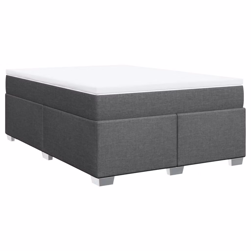 Giroletto a Molle con Materasso Grigio Scuro 140x190 cm Tessuto