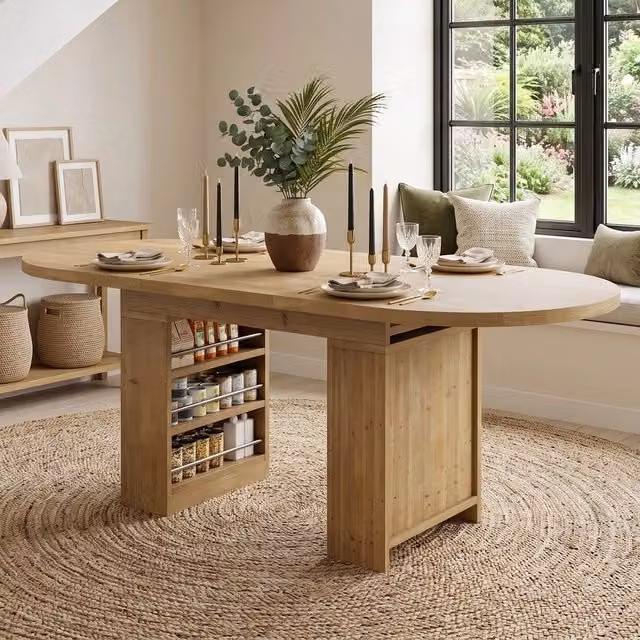 Tavolo da pranzo allungabile ¨C Minimal ¨C Effetto quercia, 150/200x90 cm, per 6-8 persone, con spazio contenitivo