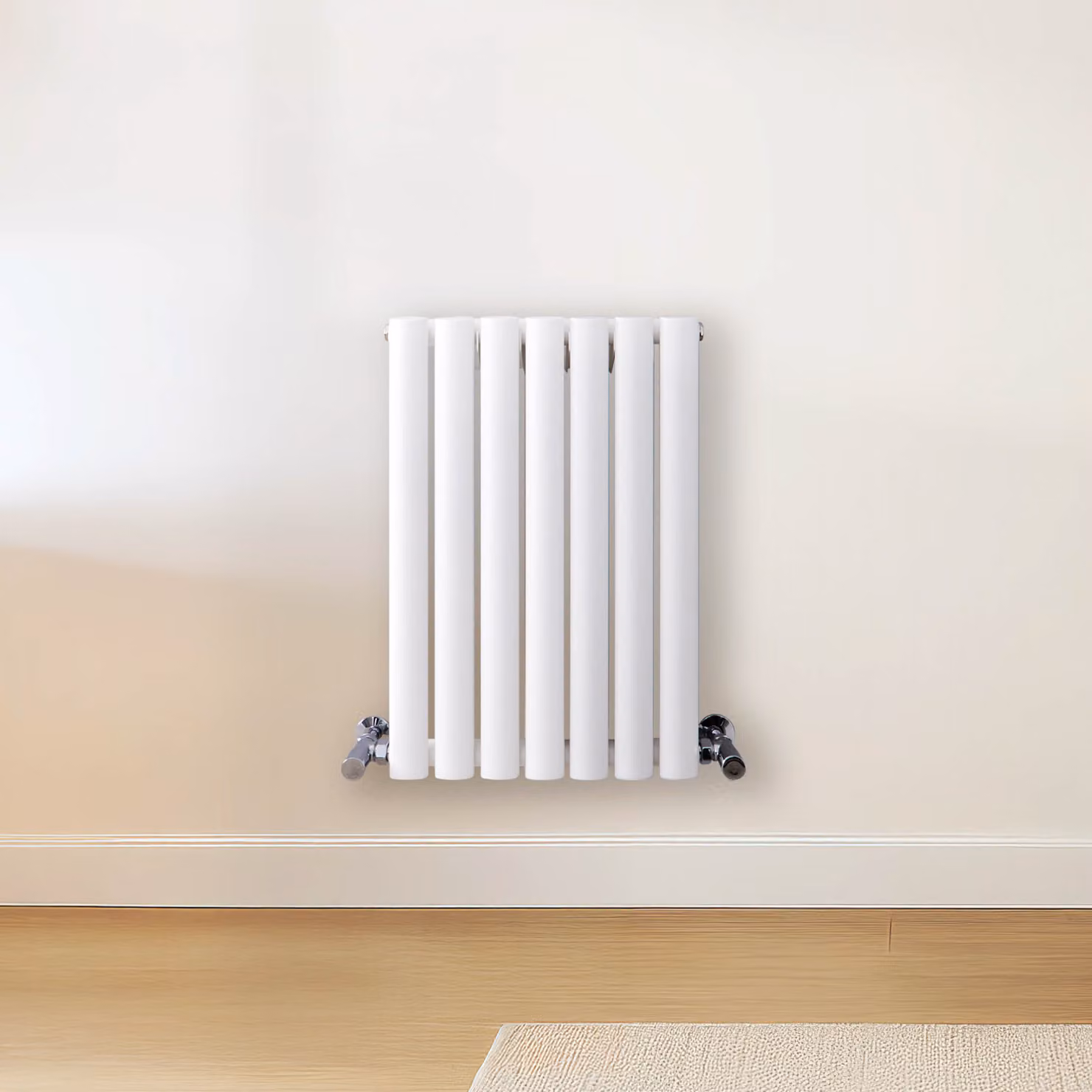 Radiatore Singolo di Design Orizzontale Bianco - 600 x 413mm - 310W - Revive