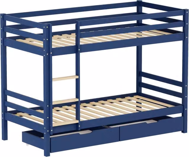 Letto a castello per bambini 190x90cm blu scuro con cassetti AMBRE
