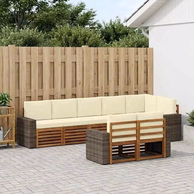 Set di divani da esterno 8 pz Poliestere 3384516