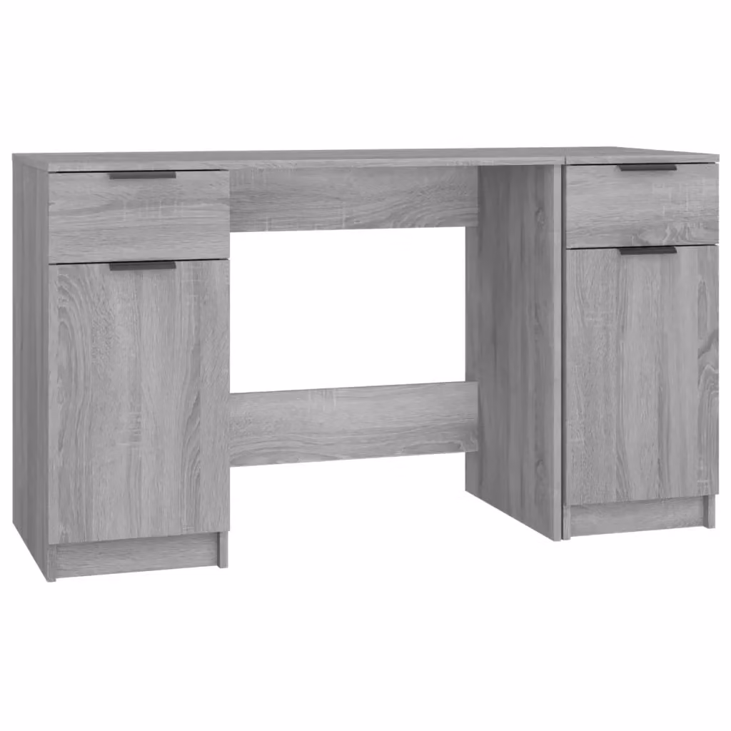 Scrivania moderna con scaffale vidaXL in legno grigio per home office L: 100 cm, P: 50 cm, H: 75 cm – 2