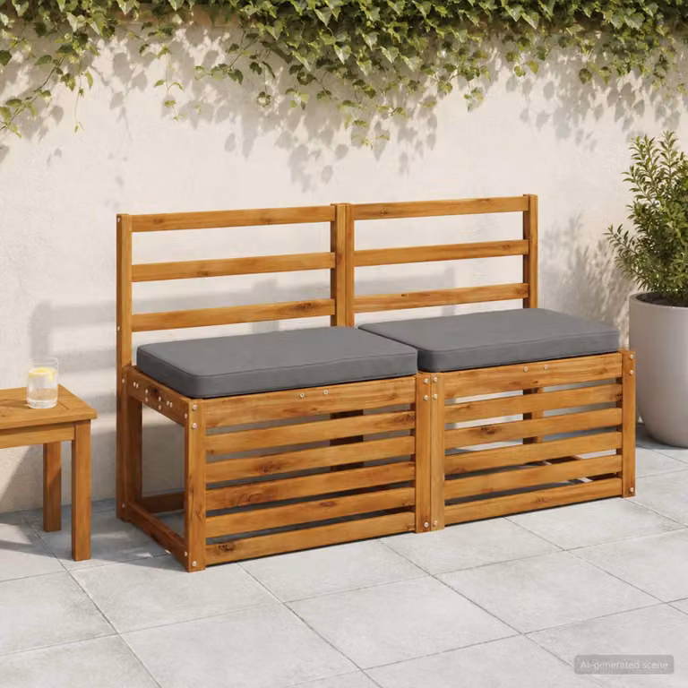 Cuscino per Panchina vidaXL VUGHT Grigio in Poliestere con Rivestimento Rimovibile e Lavabile