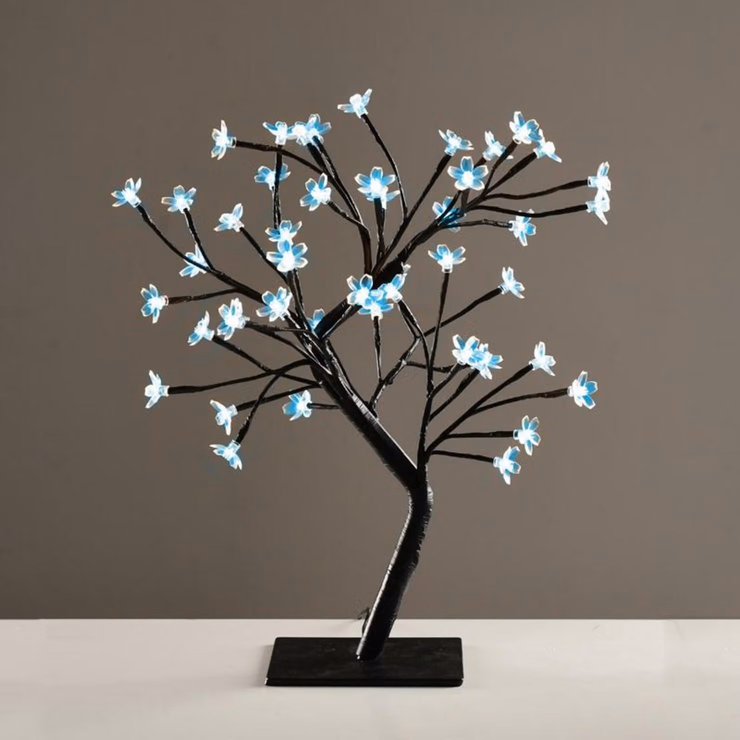 ACA Albero di illuminazione con fiori in silicone 36 LED 220-240V, blu, IP20, 45cm, 3m cavo nero X1036641