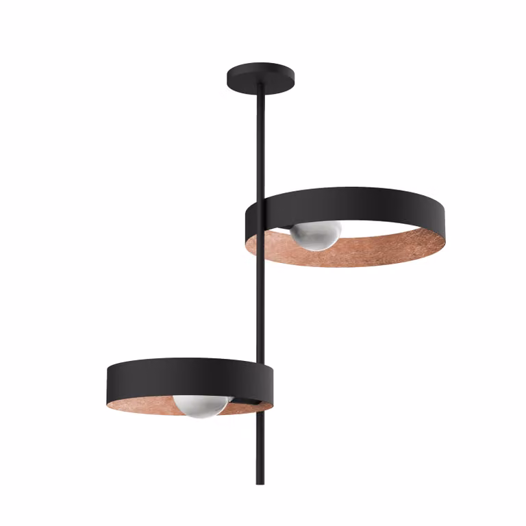 Lampada Da Soffitto Alley Nera A Foglia 2Xe27