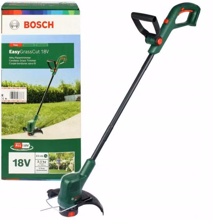 Tagliaerba e bordatore senza fili Bosch EasyGrassCut 18 V-230 BT, larghezza di taglio 23 cm, peso 2,2 kg, alimentazione a batteria