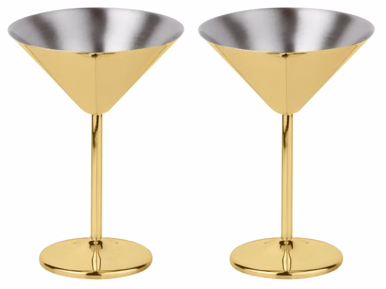 Calici Martini oro Paderno, 2 pezzi