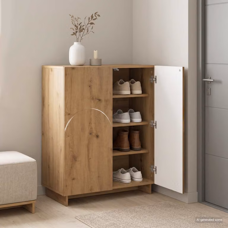 Scarpiera moderna vidaXL in legno marrone con ante a battente, L/P/H: 73 x 38 x 87,5 cm