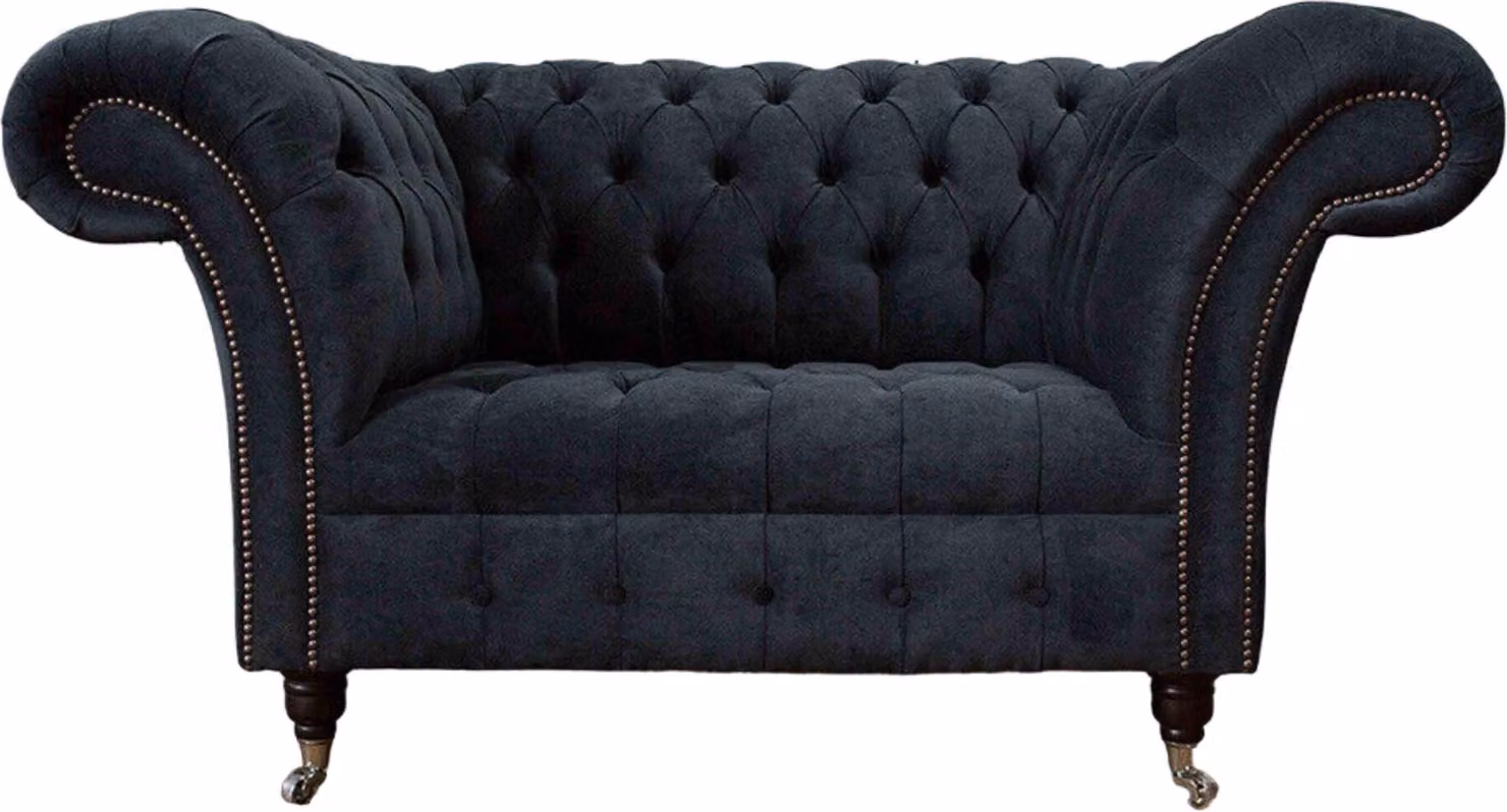 Chesterfield Design Sofa Sessel Polster Luxus Textil Couchen 1 Sitzer