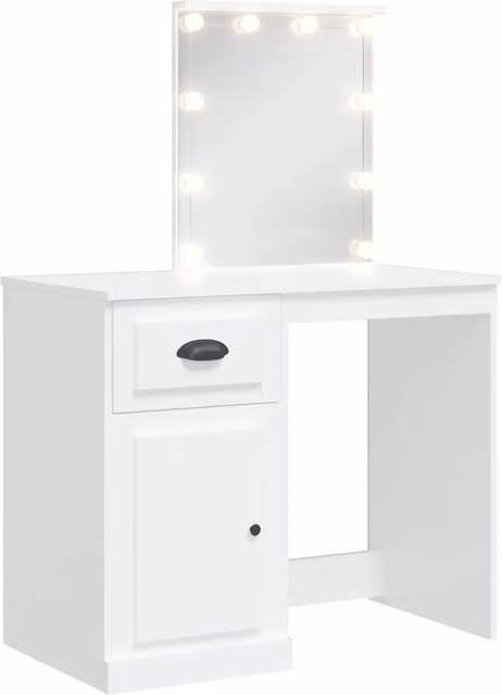 Toeletta Hollywood con Luci LED Bianca L: 90 cm, P: 42 cm, H: 132,5 cm