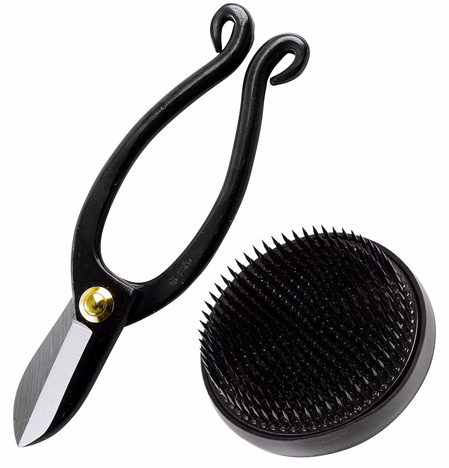 Set per Ikebana: forbici Ikenobo + base circolare nera da 61 mm