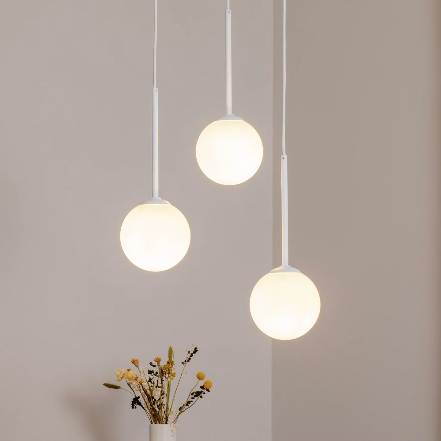 Lampada a sospensione in vetro Joel ALDEX, dimmerabile, Bianco / Opale, Soggiorno / Sala da pranzo, Metallo, Lampada a sospensione