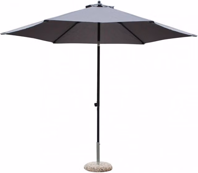 Ombrellone COSMA Nice con palo centrale in alluminio e telo in poliestere nero e grigio Ø 3 m
