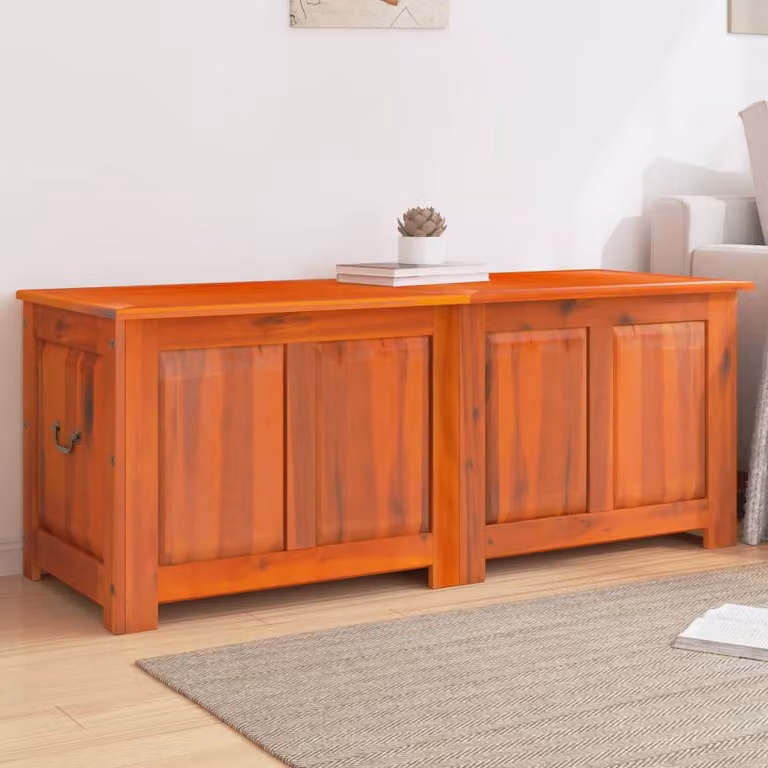 vidaXL Cassapanca con Coperchio in Legno di Acacia Marrone
