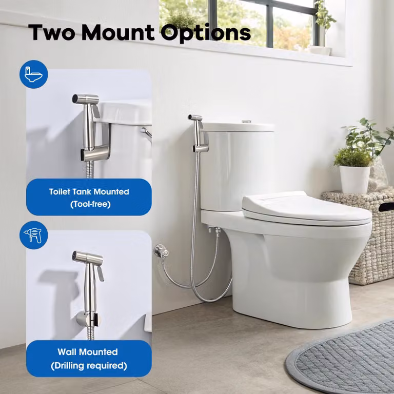 Set di doccetta per bidet, ideale per l'igiene personale, a basso consumo di acqua, completo di tubo e supporto