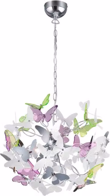 Lampada a sospensione Butterfly Trio Lighting multicolor in metallo con altezza regolabile