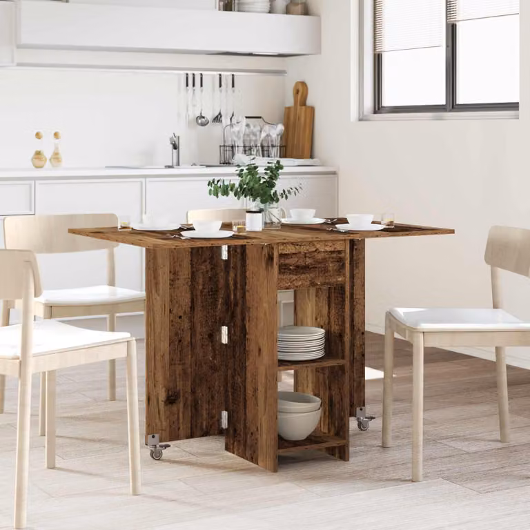 vidaXL Tavolo da Pranzo Rettangolare Moderno in Legno MDF Marrone L: 115 cm, P: 70 cm, H: 75 cm