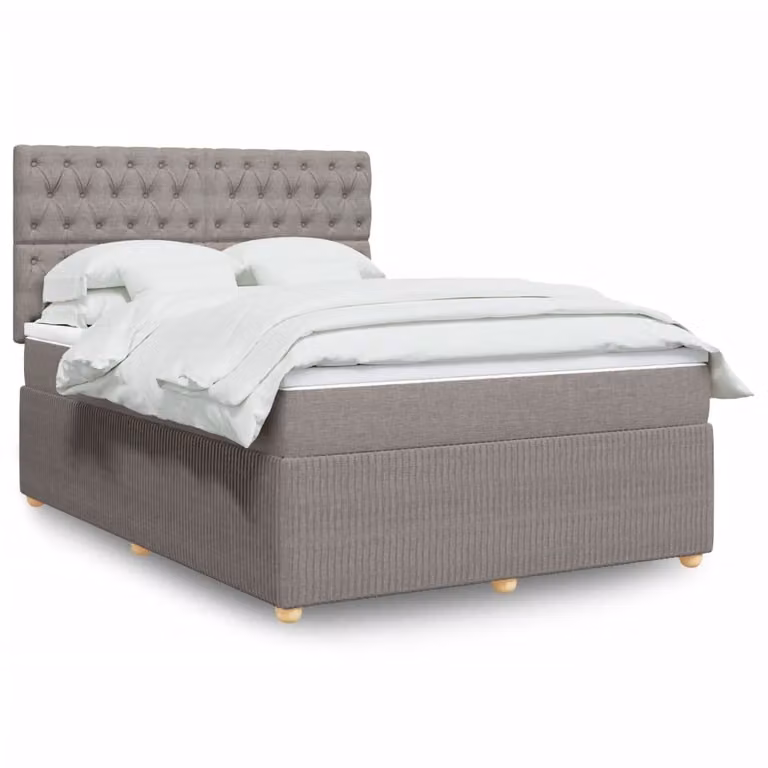 Maison Exclusive - Letto boxspring con materasso Taupe 160x200 cm Tessuto