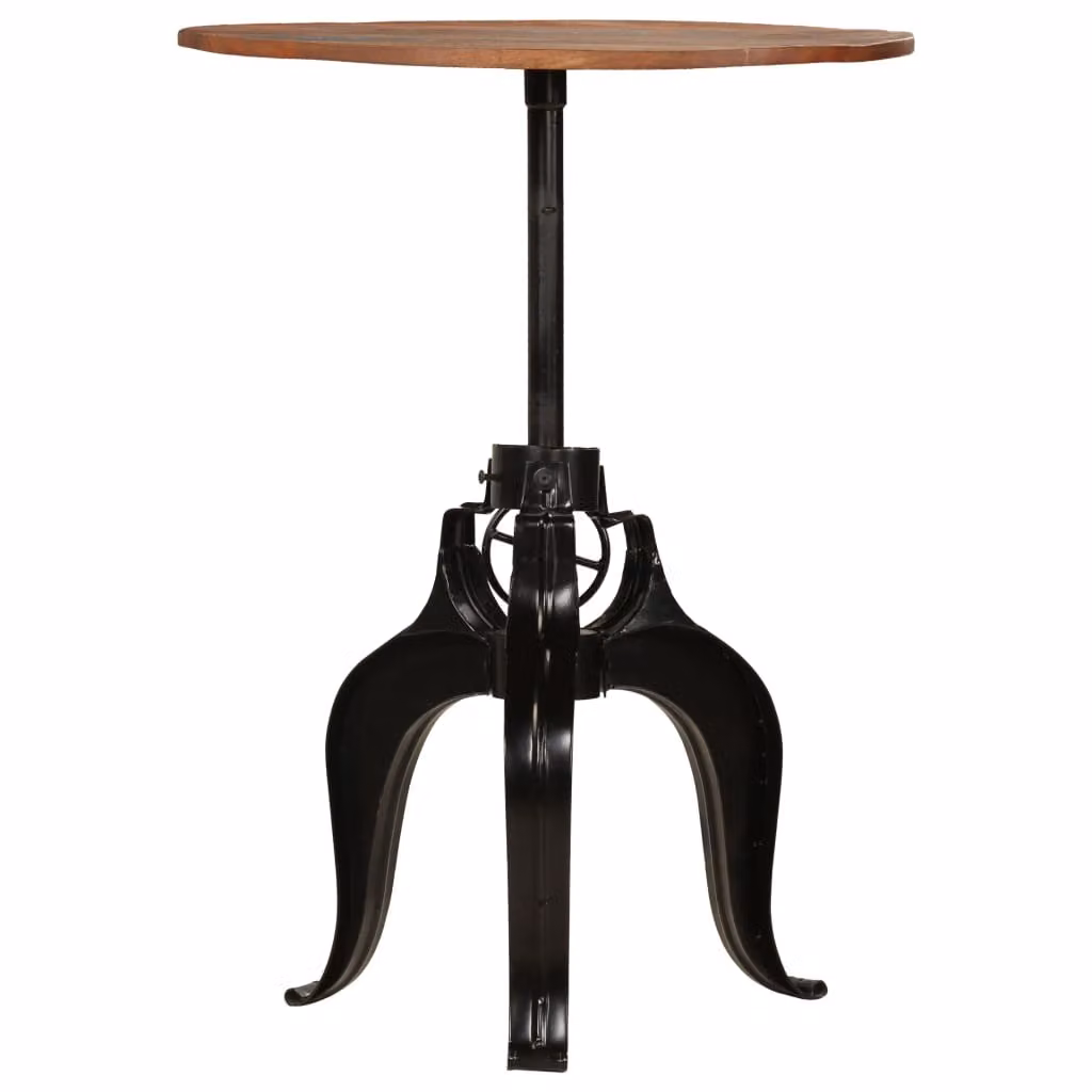 Tavolo da Bar in Legno Massello di Recupero 75x(76-110) cm