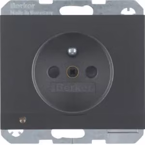 Berker 6765107006 Presa con polo di protezione e luce di orientamento a LED, antracite opaco, Berk