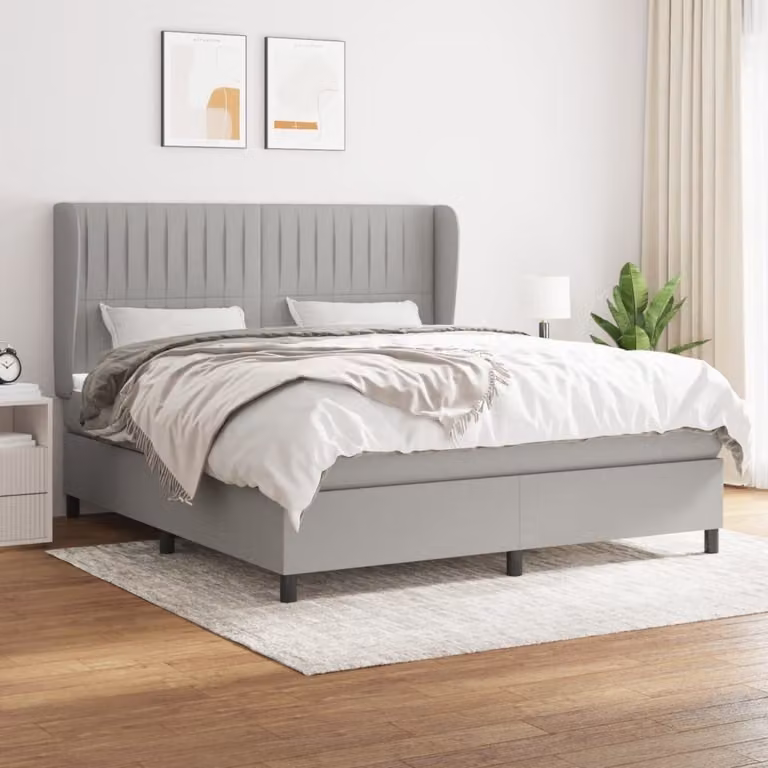 Maison Exclusive - Giroletto a Molle con Materasso Grigio Chiaro160x200 cm Tessuto