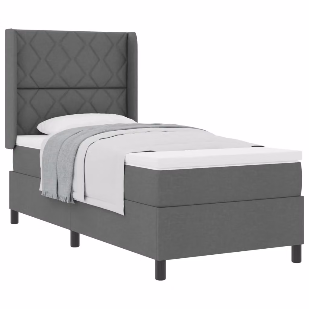 Letto ibrido vidaXL con materasso in tessuto Grigio, L: 100 cm, P: 200 cm, H: 45 cm – 2