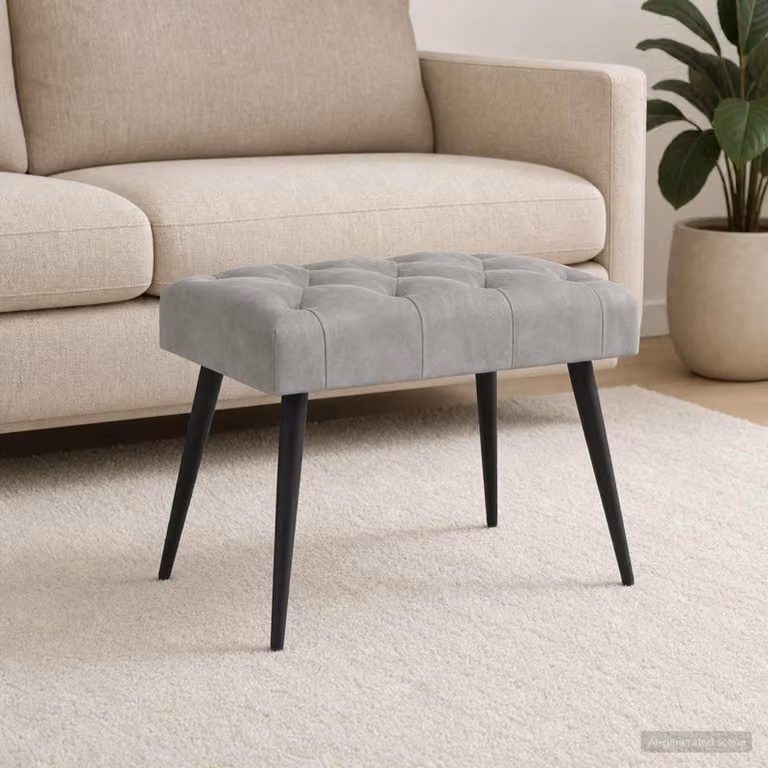 Panchina porta scarpe moderna vidaXL in velluto grigio L: 60 cm, P: 40 cm, H: 45 cm