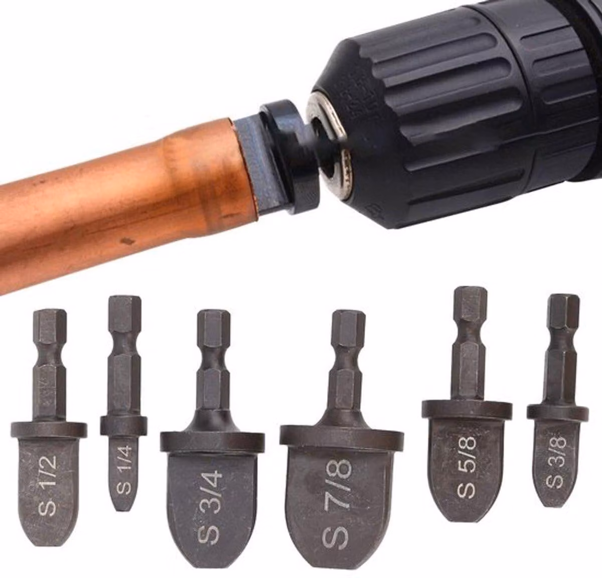 Kit di espansori per tubi (6 pezzi) - Set di prolunghe - Tubi in rame - Utensile per fori - Resistente agli urti - Acciaio inossidabile - Rivestimento nero - Espansori per tubi