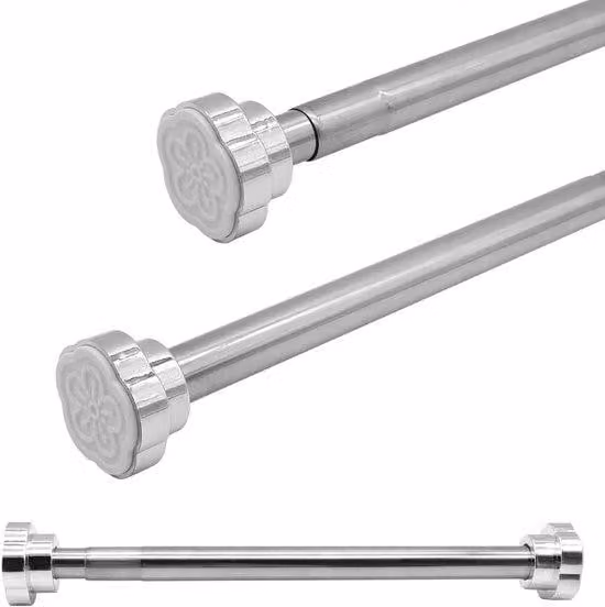 Asta per tenda da doccia 40-55 cm in acciaio inossidabile, regolabile senza forature - antiscivolo