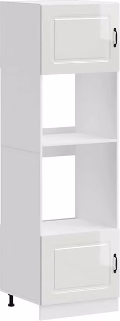Set di 2 mobili per forno classici dal design compatto 60 x 57 x 207 cm in legno multistrato bianco lucido 02_0055698