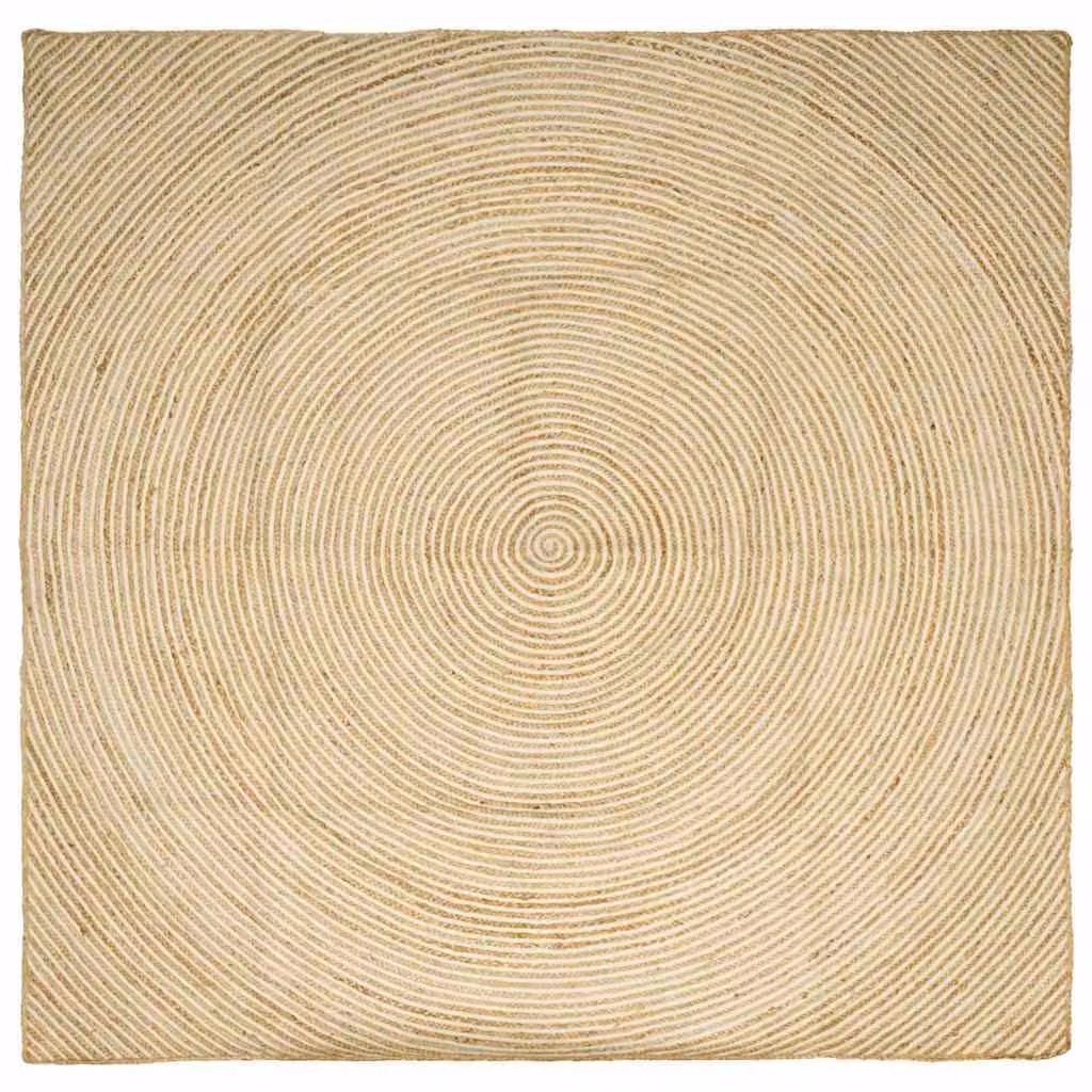 Tappeto da area moderno vidaXL in juta bianco e beige, L 200 x P 200 cm