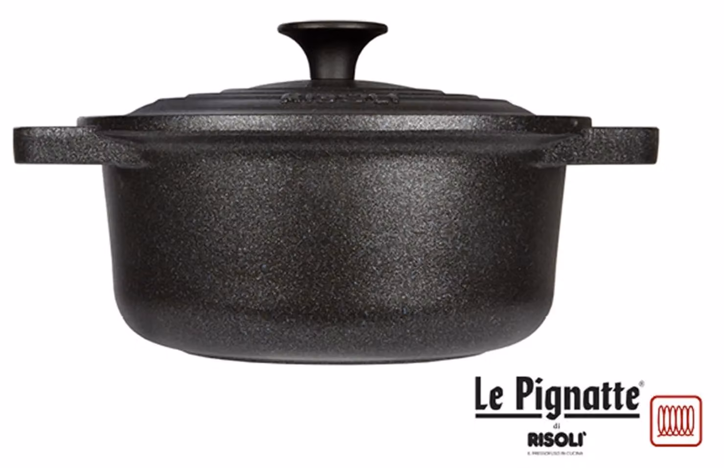 Casseruola Le Pignatte ad induzione in alluminio fuso con coperchio e due maniglie, diam. 20cm
