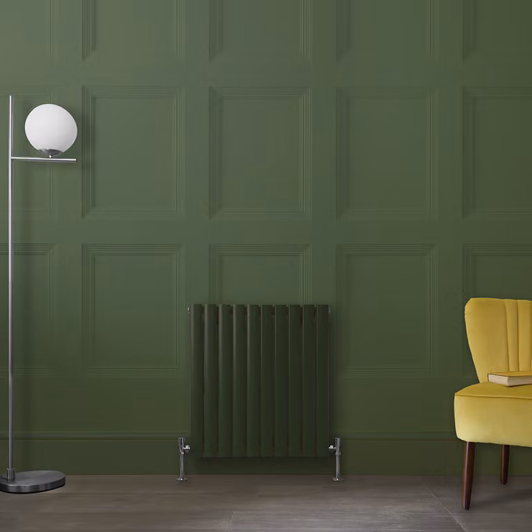 Radiatore di Design Orizzontale  Verde (Evergreen) -  635mm x 590mm - Pannello Singolo  - Revive