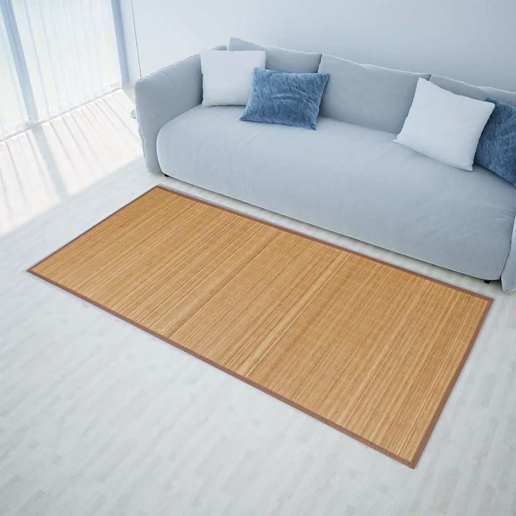 vidaXL Tappeto Rettangolare Moderno in Bambù e Polipropilene Marrone L: 150 cm x P: 200 cm