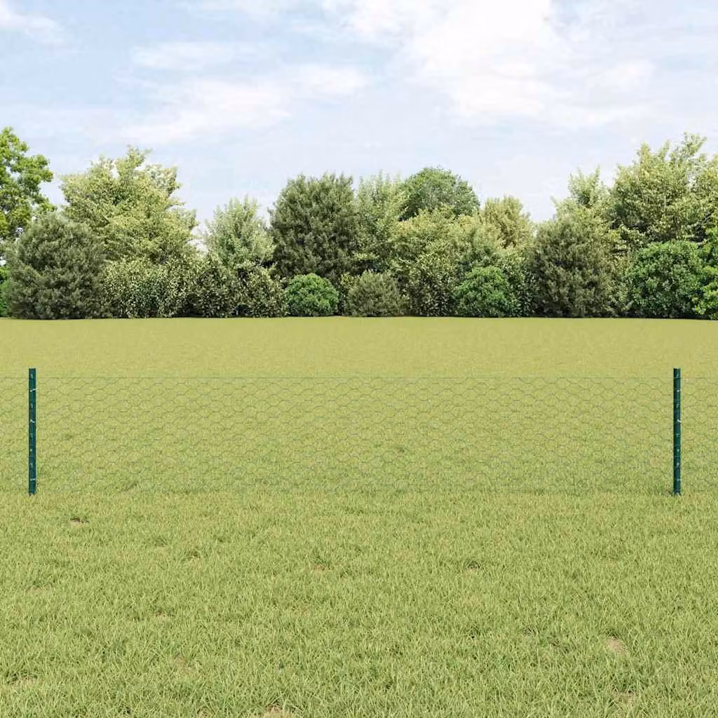 Maison Exclusive - Recinzione con paletto Verde 0,4 x 10 m Acciaio e PVC