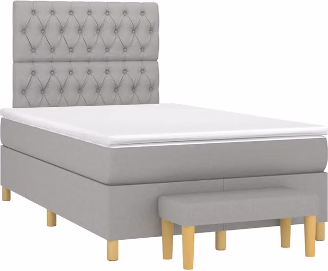 Letto Ibrido con Giroletto a Molle e Materasso vidaXL Grigio e Bianco L/P/H: 120 x 200 cm