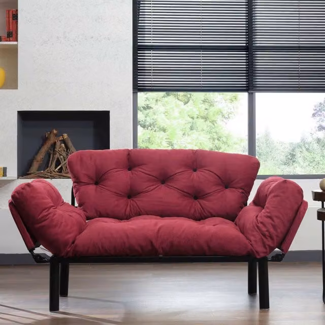 Guchol Divano Letto 2 Posti con Contenitore Rosso con Meccanismo Click Clack e Struttura in Metallo – 1