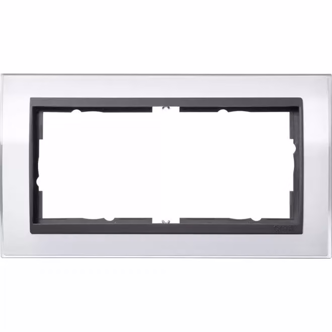 Gira 1002728 Cornice di copertura a 2 fori senza MS per Gira Event Bianco Trasparente, antracite
