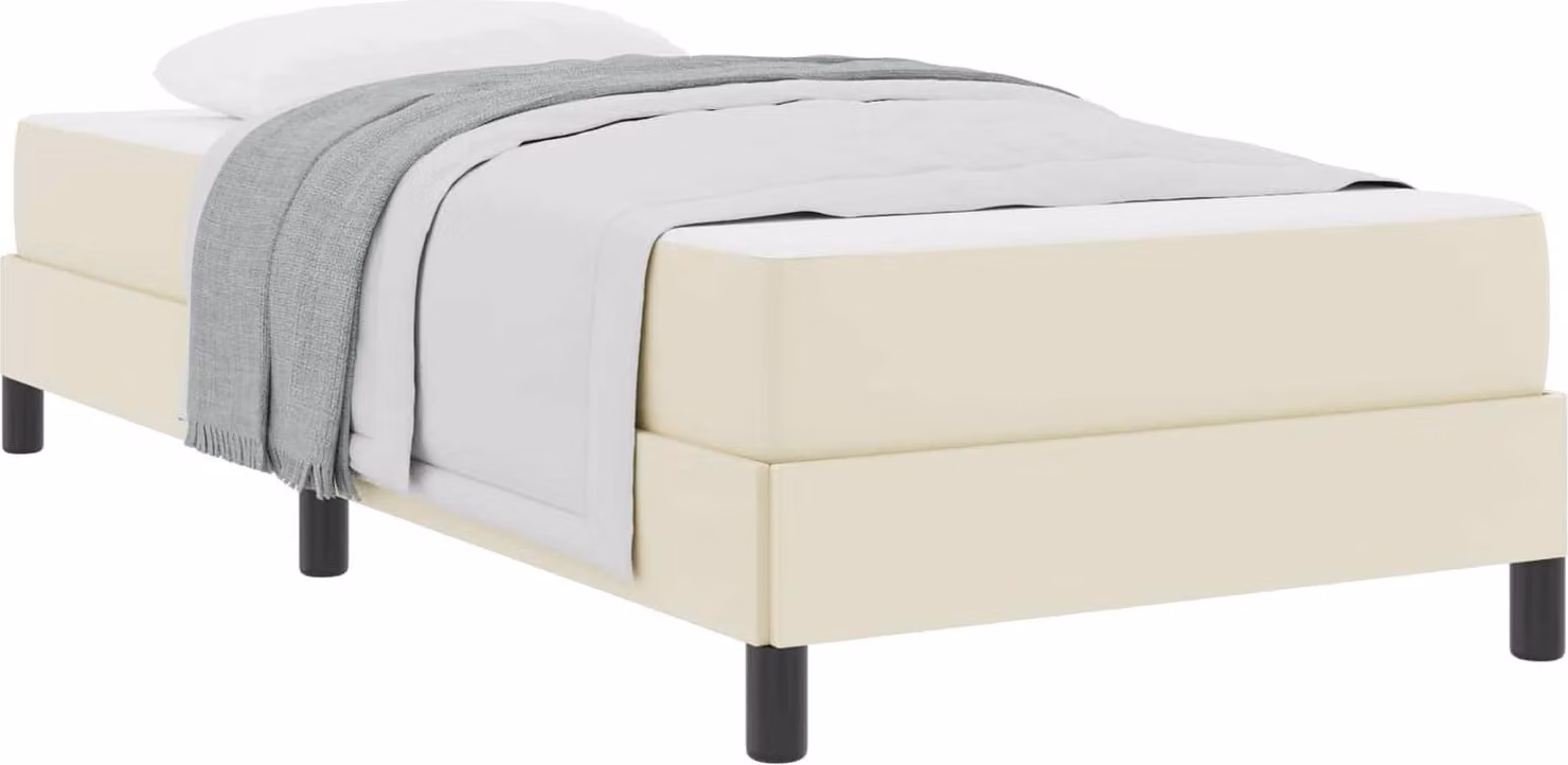 Struttura del letto con materasso Crema 100 x 200 cm Tessuto