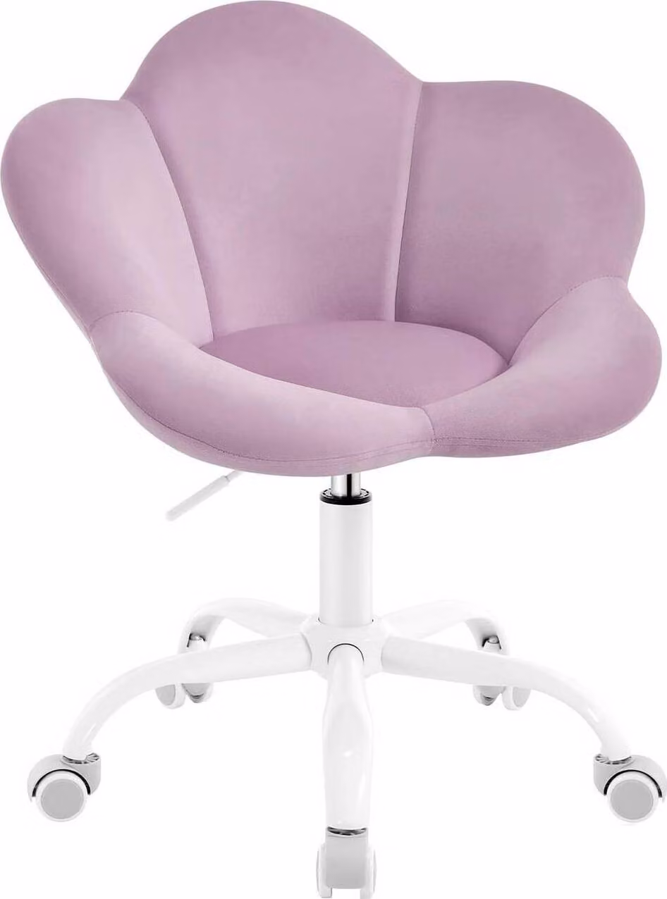 Sedia da scrivania per bambini WOLTU, sedia da ufficio, ergonomica, regolabile in altezza, in velluto: viola chiaro Colore: viola chiaro