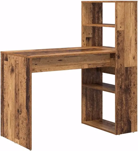 Scrivania moderna in legno marrone per ufficio e casa L: 113 cm, P: 54 cm, H: 120 cm