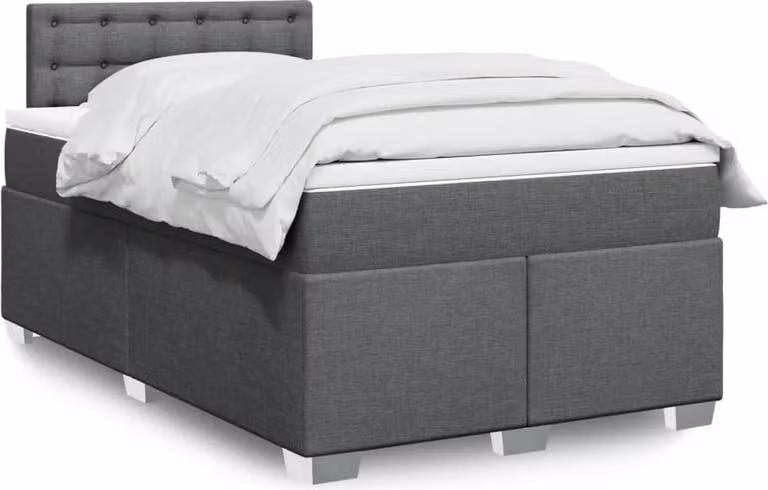 Maison Exclusive - Letto boxspring con materasso grigio scuro 120x190 cm Tessuto