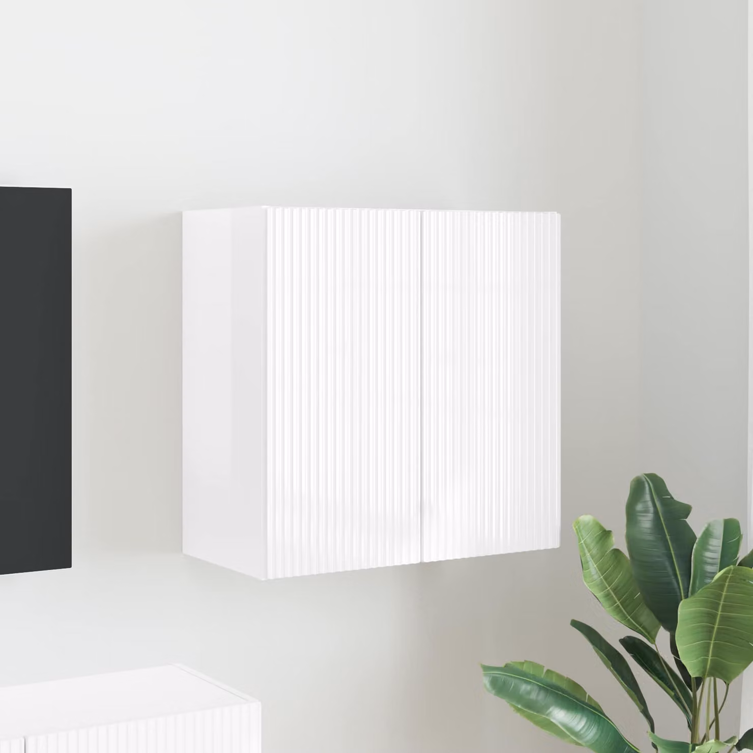 vidaXL Mobile TV da parete 59,5 x 31 x 60 cm Bianco Lucido