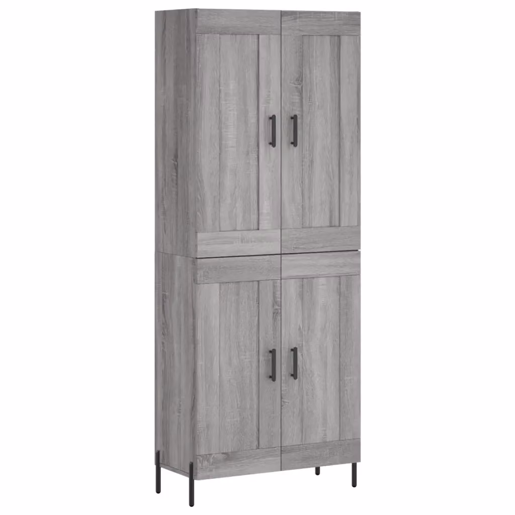 Credenza moderna vidaXL in legno e metallo grigio L: 69,5 cm, P: 34 cm, H: 180 cm – 2